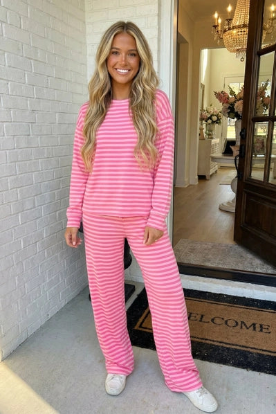 Striped pink set--PREORDER