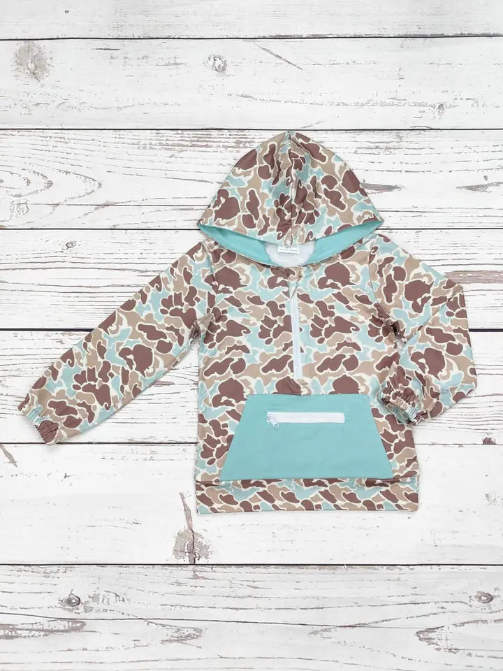 Camo hoodie with zipper